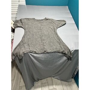 Stijfselkissie Gray Linen Tunic Top Lagenlook XL‎ Read